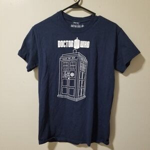 Doctor Who Tardis Phone Box Ripple Junction Blue T Shirt Men's Small